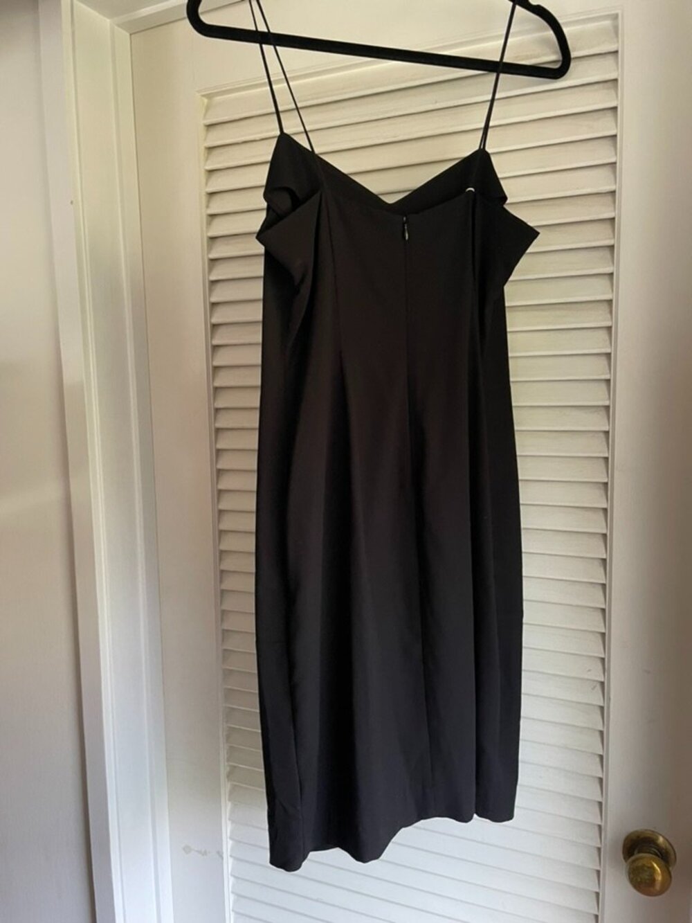 L'AGENCE Black Crepe V-Neck Slip Sheath Dress with Pockets Size 6 Minimalist - Picture 5 of 16